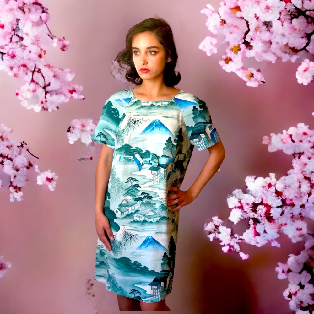 Vintage 1960’s, Repro. Japanese Silk Dress, small